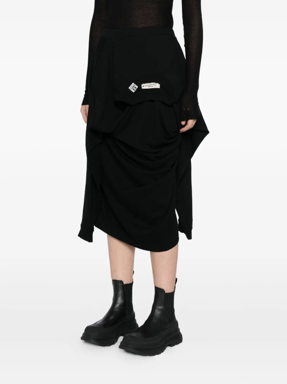 Miharayasuhiro Pocket Label Skirt In Black