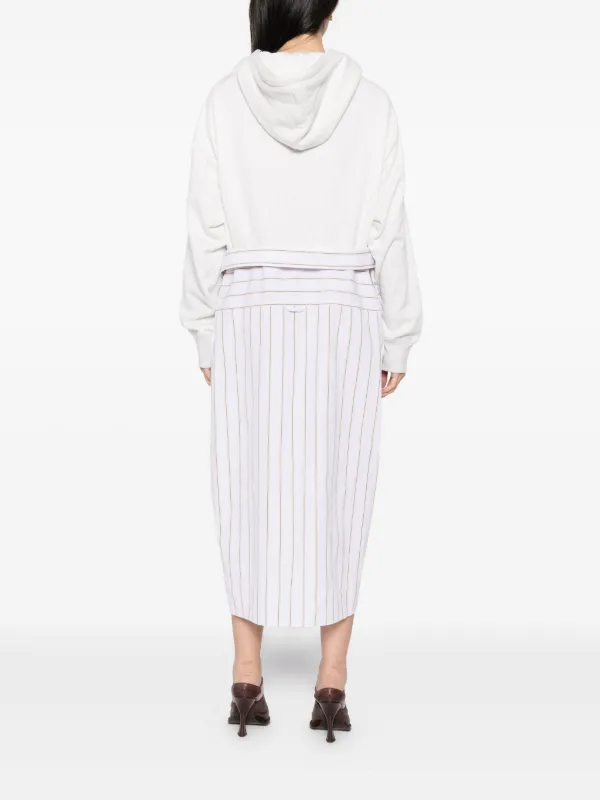 めい Maison MIHARA YASUHIRO Combined Hoodie Dress | Grey | FARFETCH
