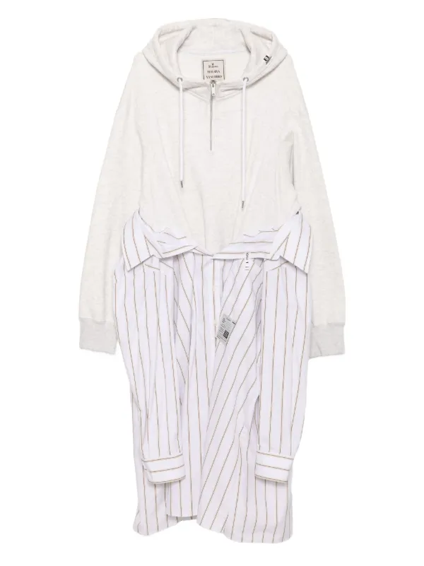 めい Maison MIHARA YASUHIRO Combined Hoodie Dress | Grey | FARFETCH