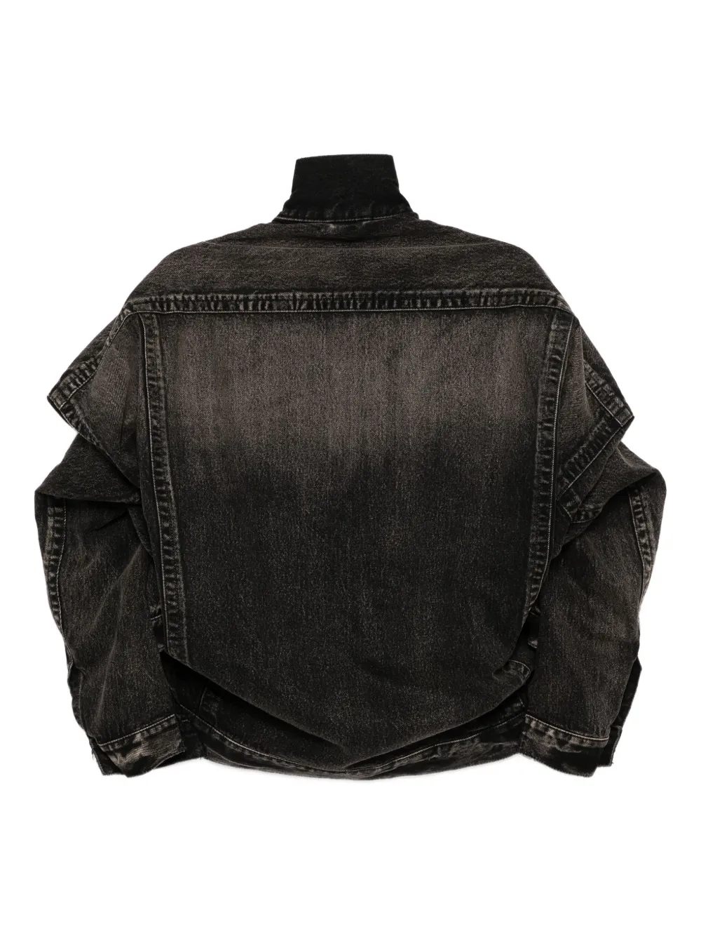 Miharayasuhiro Distressed Denim Jacket In Black