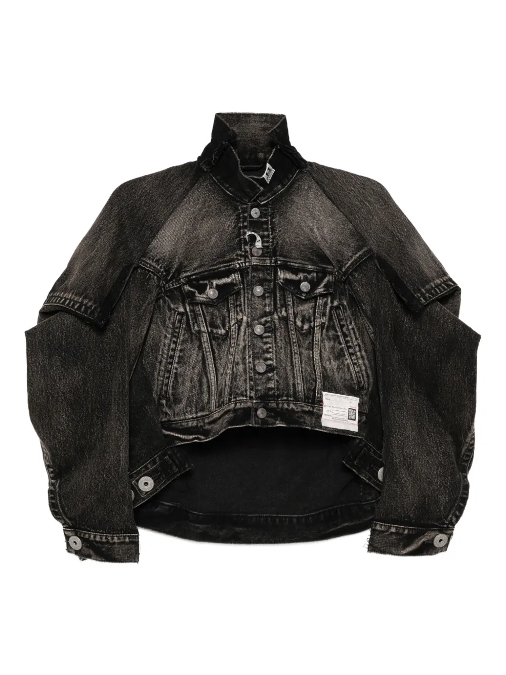 Miharayasuhiro Distressed Denim Jacket In Black