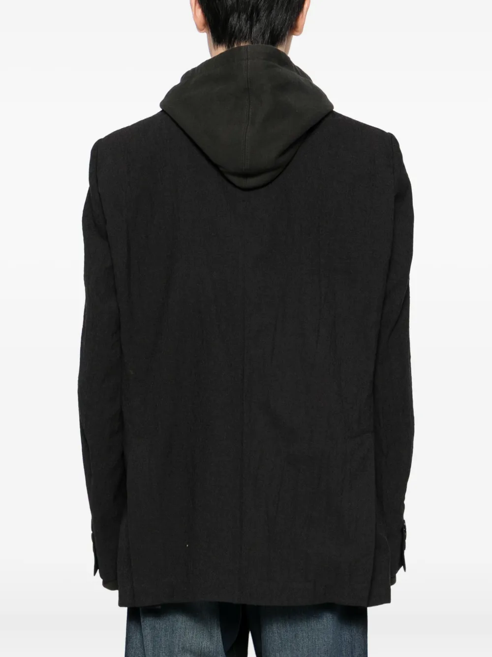 Miharayasuhiro Multi-layer Hooded Jacket In Black