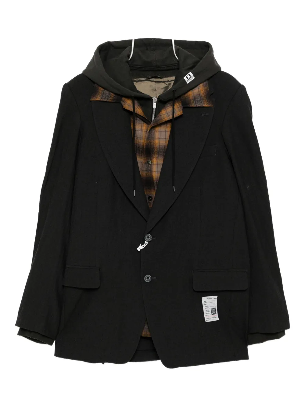 Miharayasuhiro Multi-layer Hooded Jacket In Black