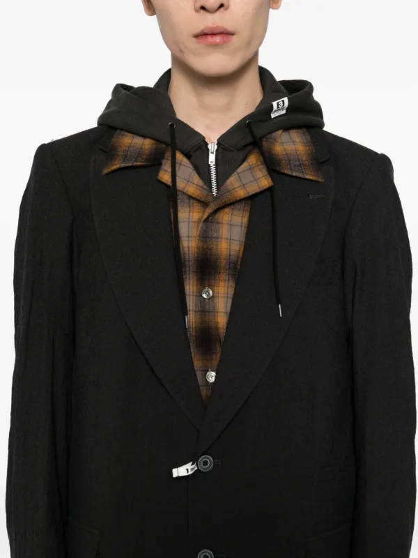 Maison MIHARA YASUHIRO multi-layer Hooded Jacket | Black