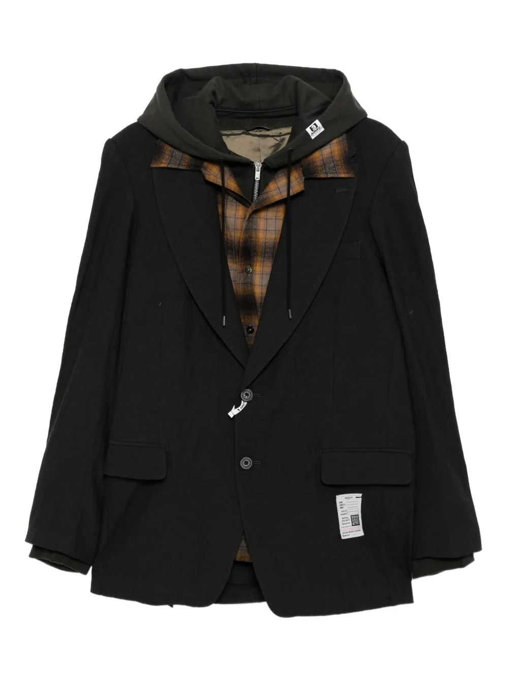 Maison MIHARA YASUHIRO マルチレイヤーフーデッドジャケット - ブラック Maison MIHARA YASUHIRO マルチレイヤーフーデッドジャケット - ブラック