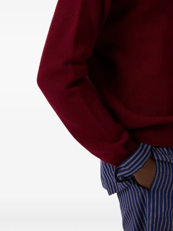 MIU MIU 紫のクルーネックセーター 赤いビーズ装飾 ミュウミュウ MIU MIU ニット - メルカリ