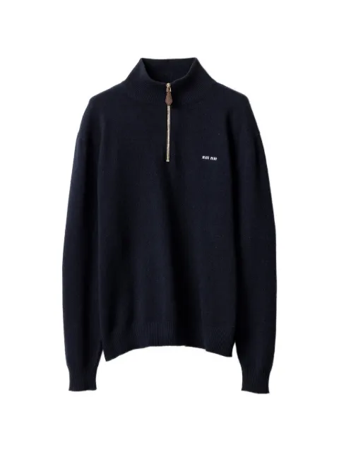 Miu Miu pull en daim à col zippé