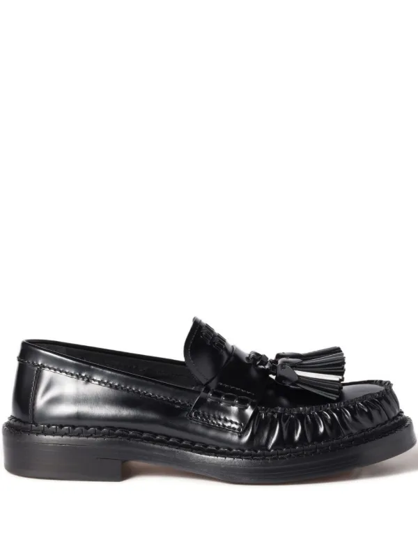 Miu Miu タッセル ローファー | ブラック | FARFETCH JP