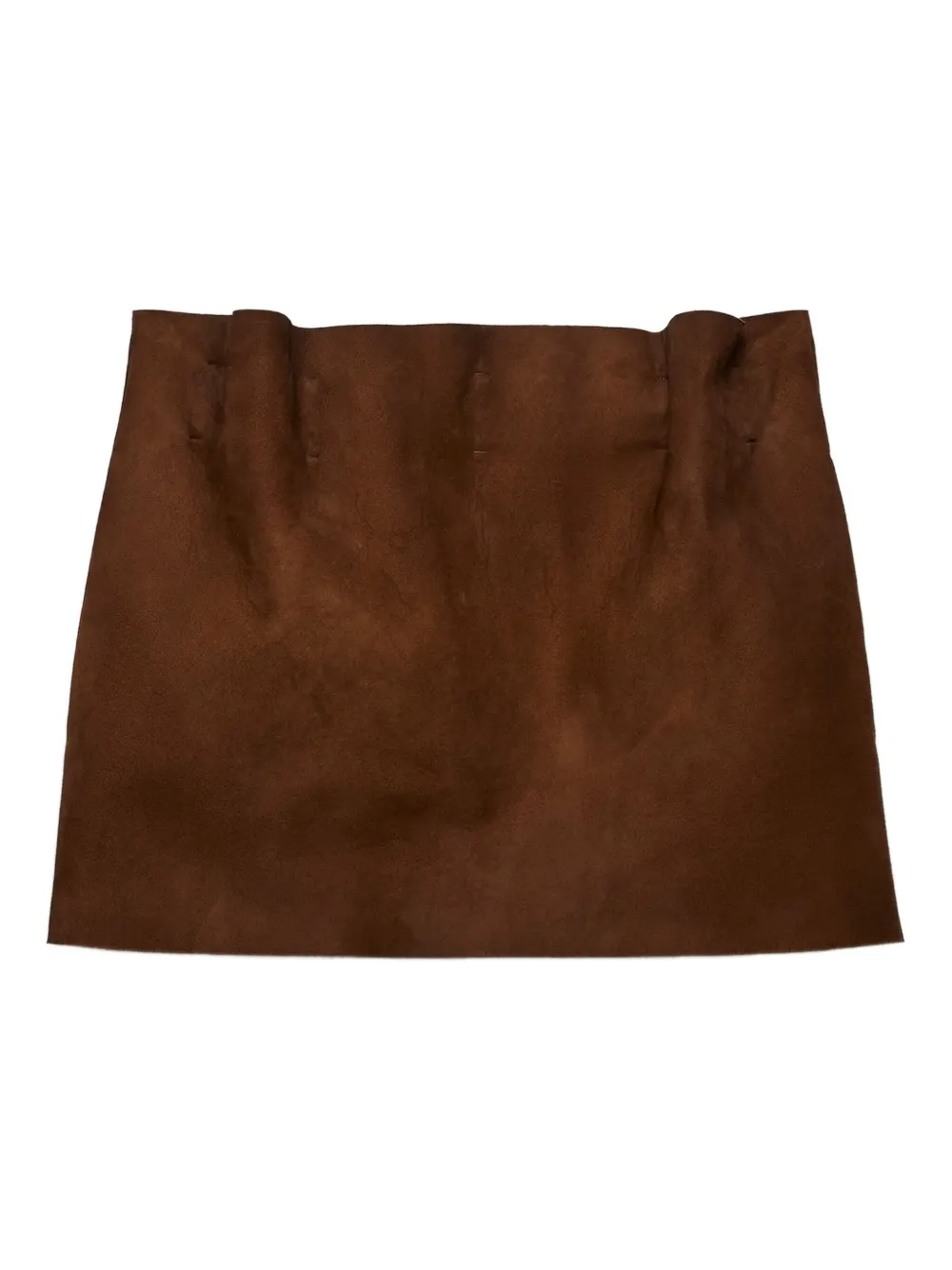 Prada Suède mini-rok met elastische tailleband Bruin