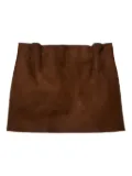 Prada elasticated-waistband suede mini skirt - Brown