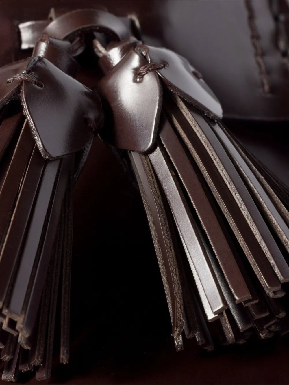 Miu Miu Tassel Leather Loafers In Brown