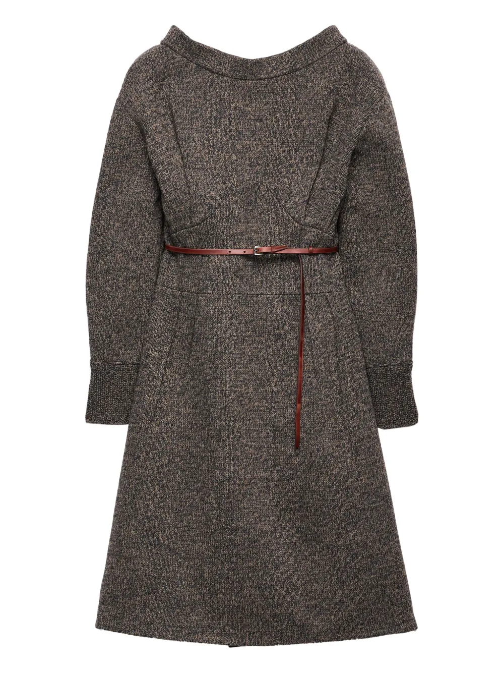 Prada mouliné wool midi dress | Brown | Image 1
