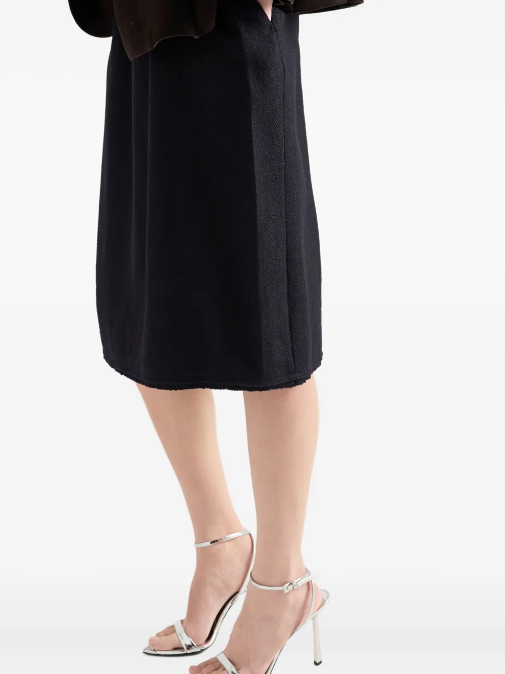 Prada Midi-rok met strikdetail en franje Blauw