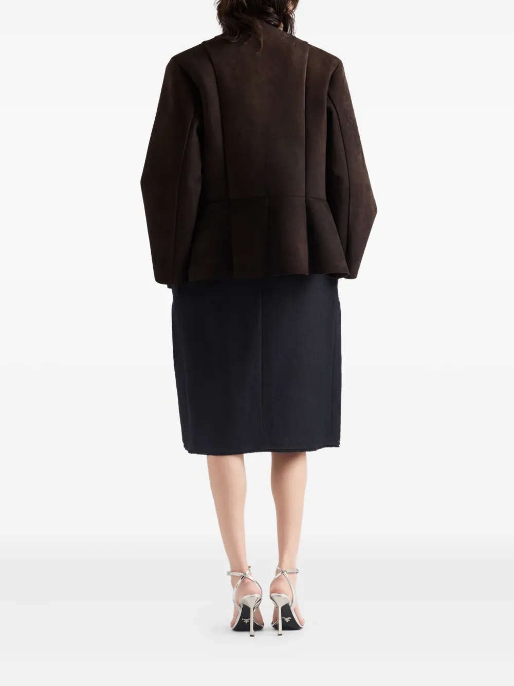 Prada Midi-rok met strikdetail en franje Blauw