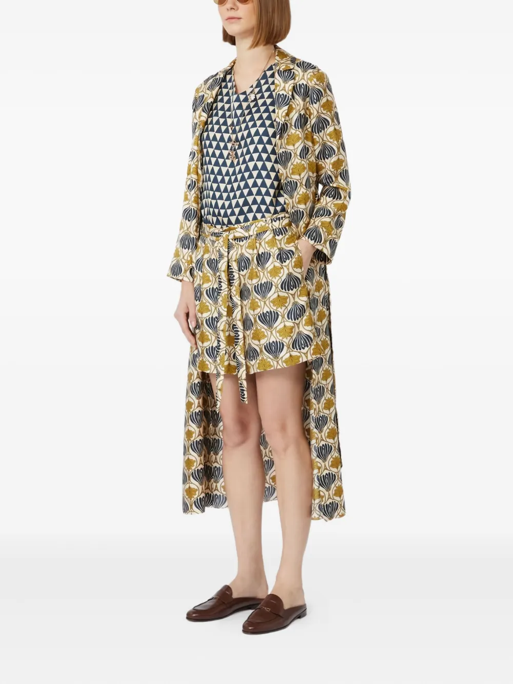 'S Max Mara Albert floral-print belted dress Geel