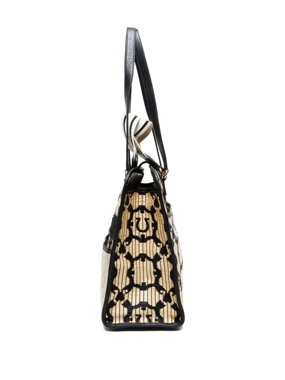 Pre-owned Ferragamo 2015-2024 Iconic Project Raffia Pattern Shoulder Bag In Neutral
