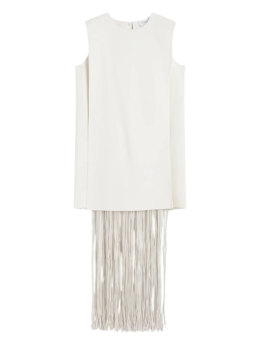 Max Mara sleeveless fringe midi dress Wit