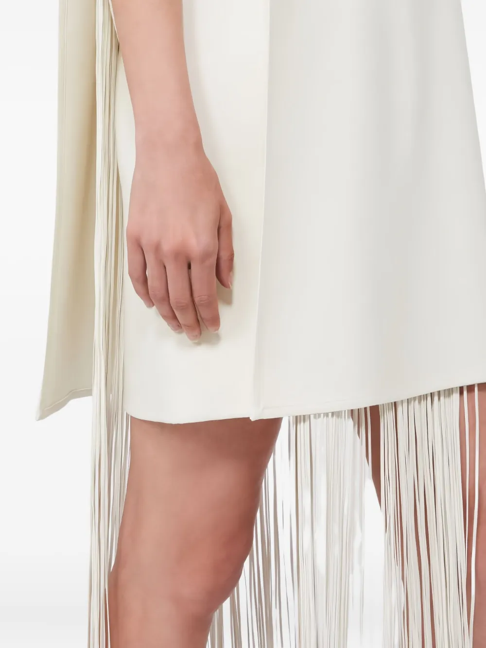Max Mara sleeveless fringe midi dress Wit