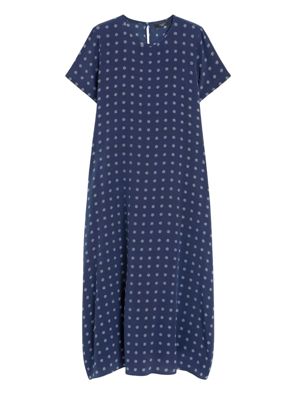 printed silk midi dress