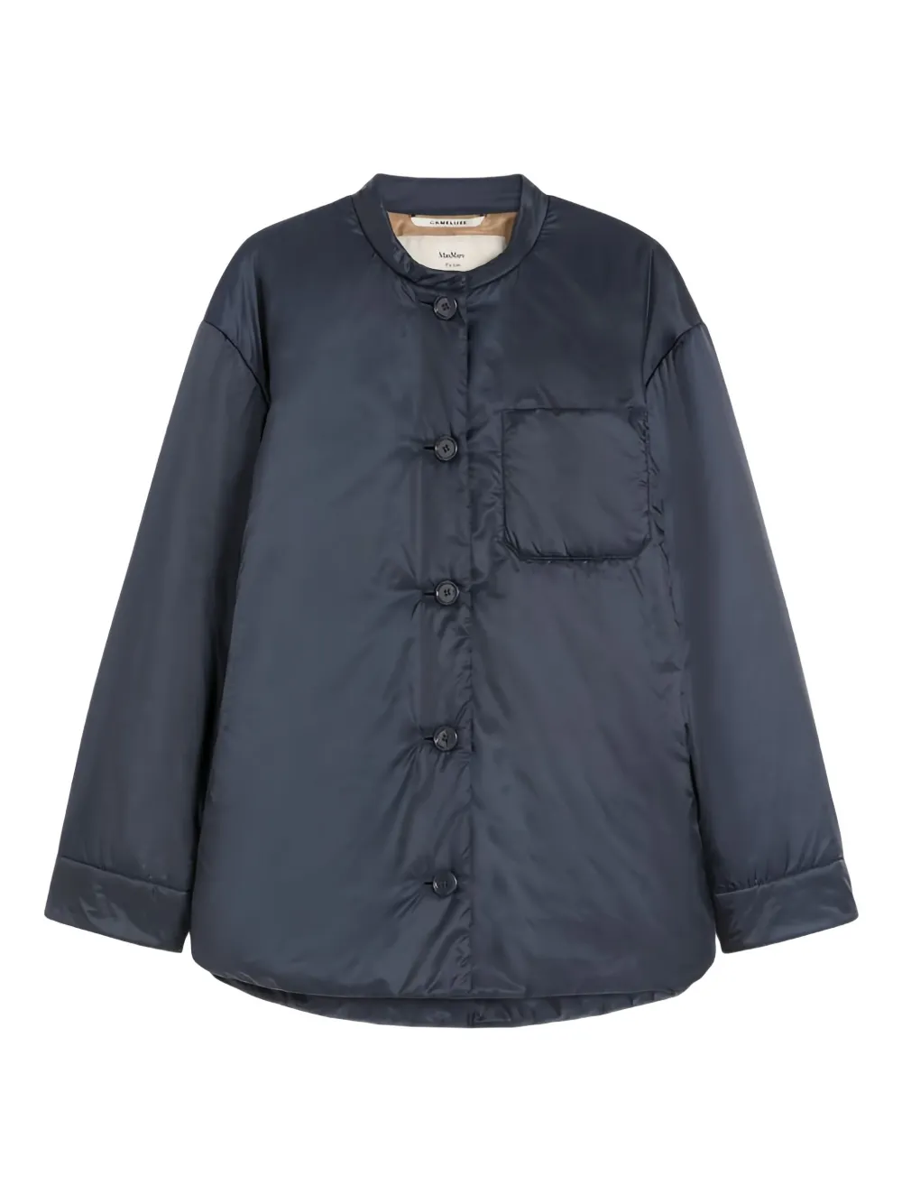 quilted button-fastening jacket