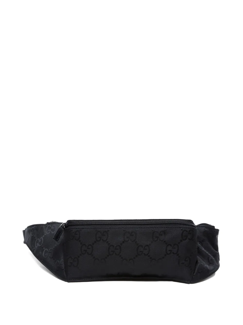 Pre-owned Gucci 1980-1990 Gg Pattern Belt Bag In Black