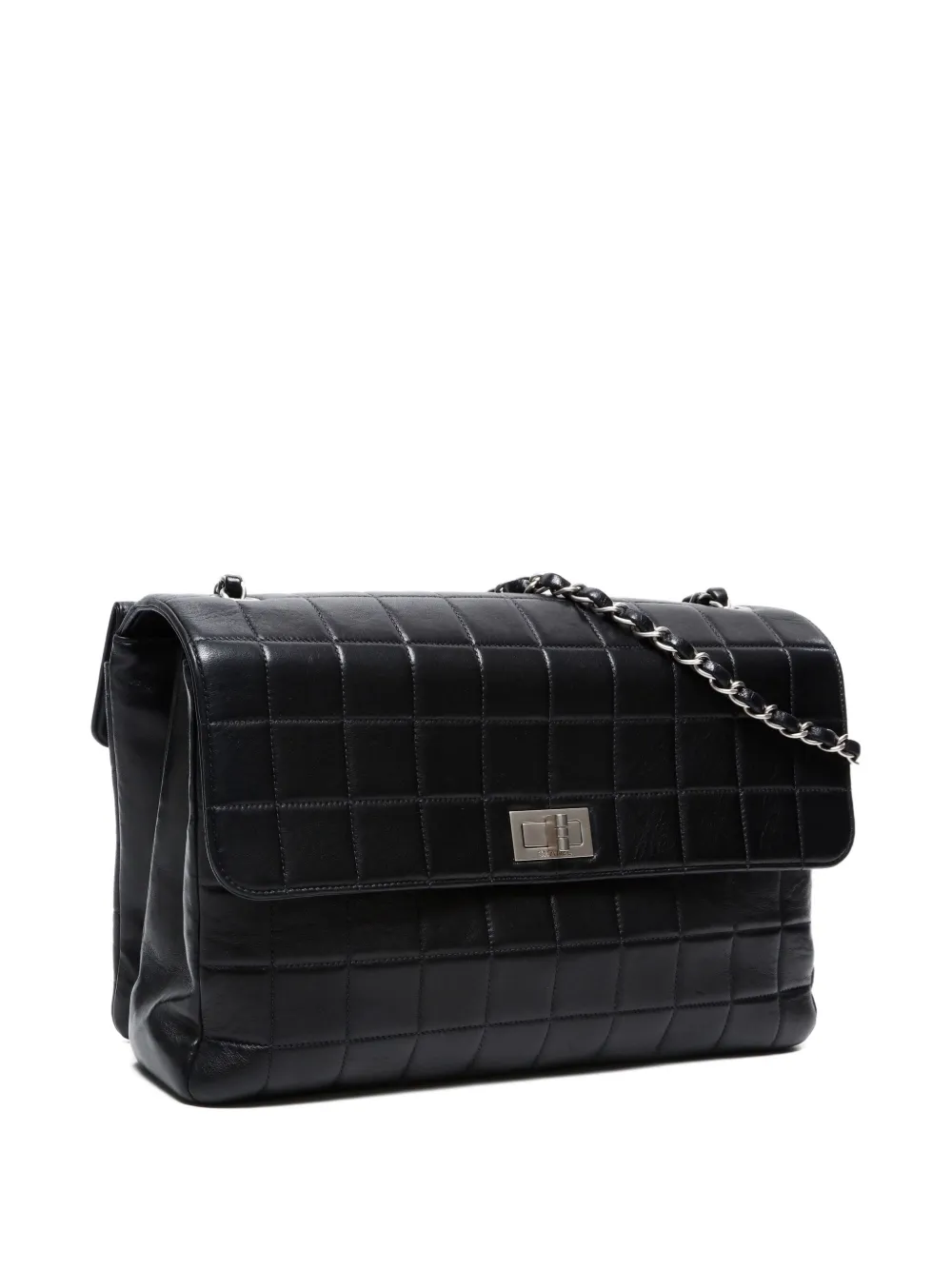 Pre-owned Chanel 2005-2006 Choco Bar Chain Shoulder Bag In Black