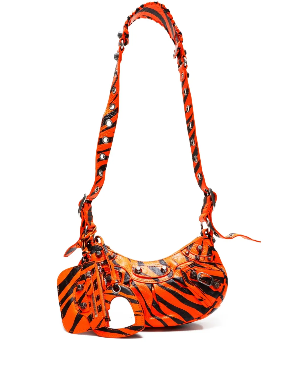 2020s Le Cagole zebra-print metal deta shoulder bag