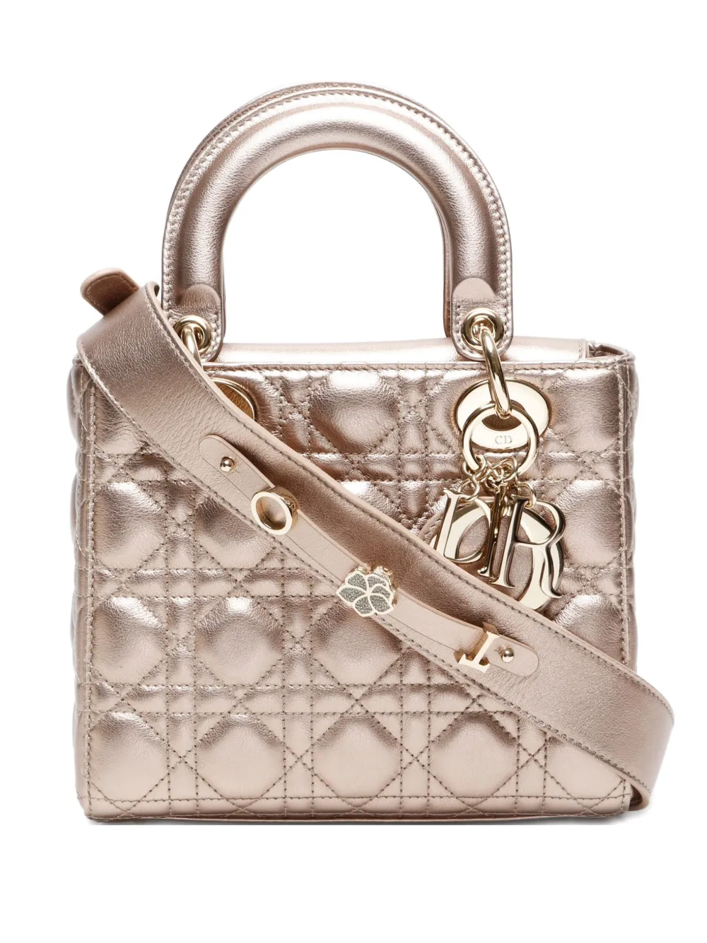 Christian Dior Pre-Owned 2010-2024 small Lady quilted leather tote bag | Gold | Image 1
