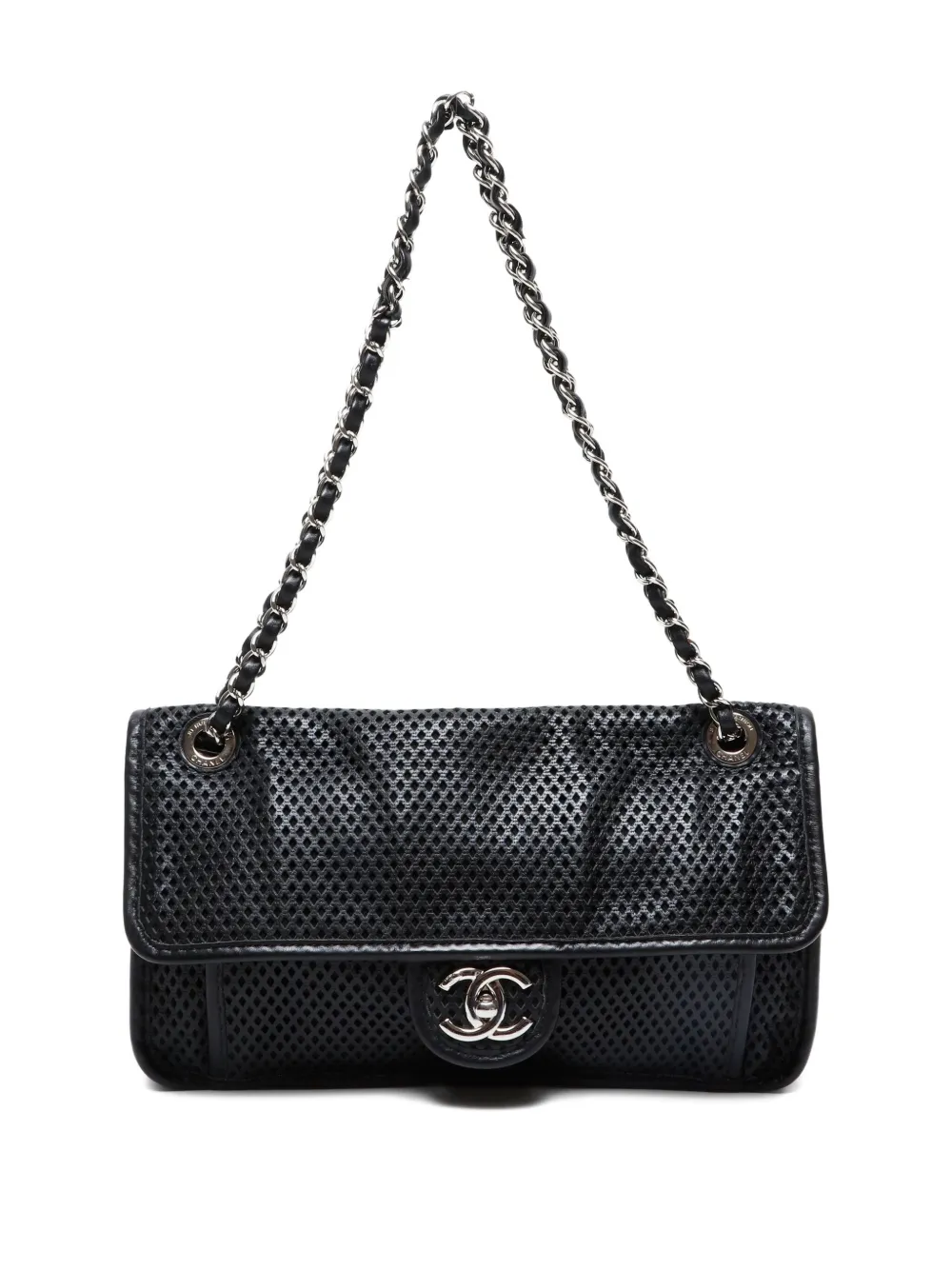 Pre-owned Chanel 2012-2013french Riviera Shoulder Bag In Black