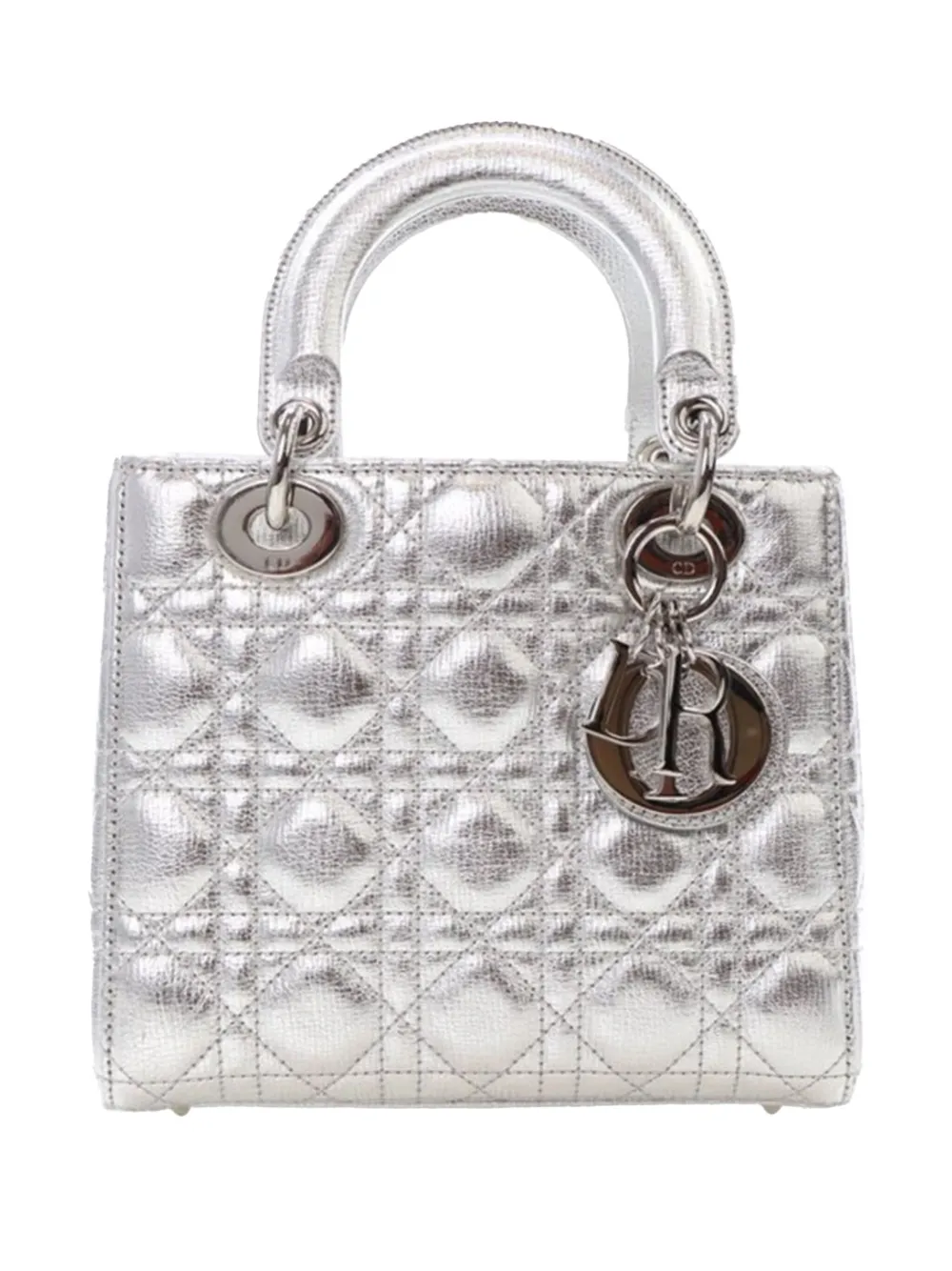 2018 Small Metallic Grained Calfskin Cannage My ABCDior Lady Dior satchel