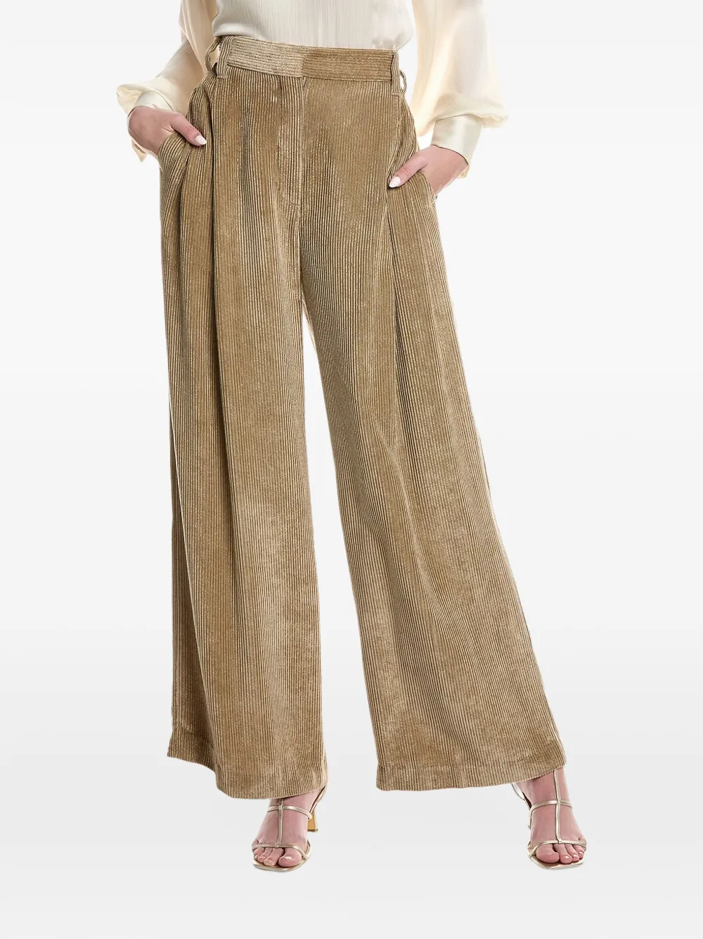 Brunello Cucinelli pleated corduroy trousers Beige