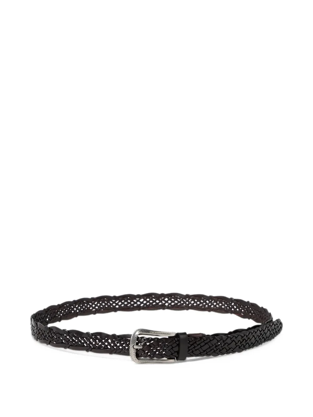 Brunello Cucinelli woven-leather belt Bruin