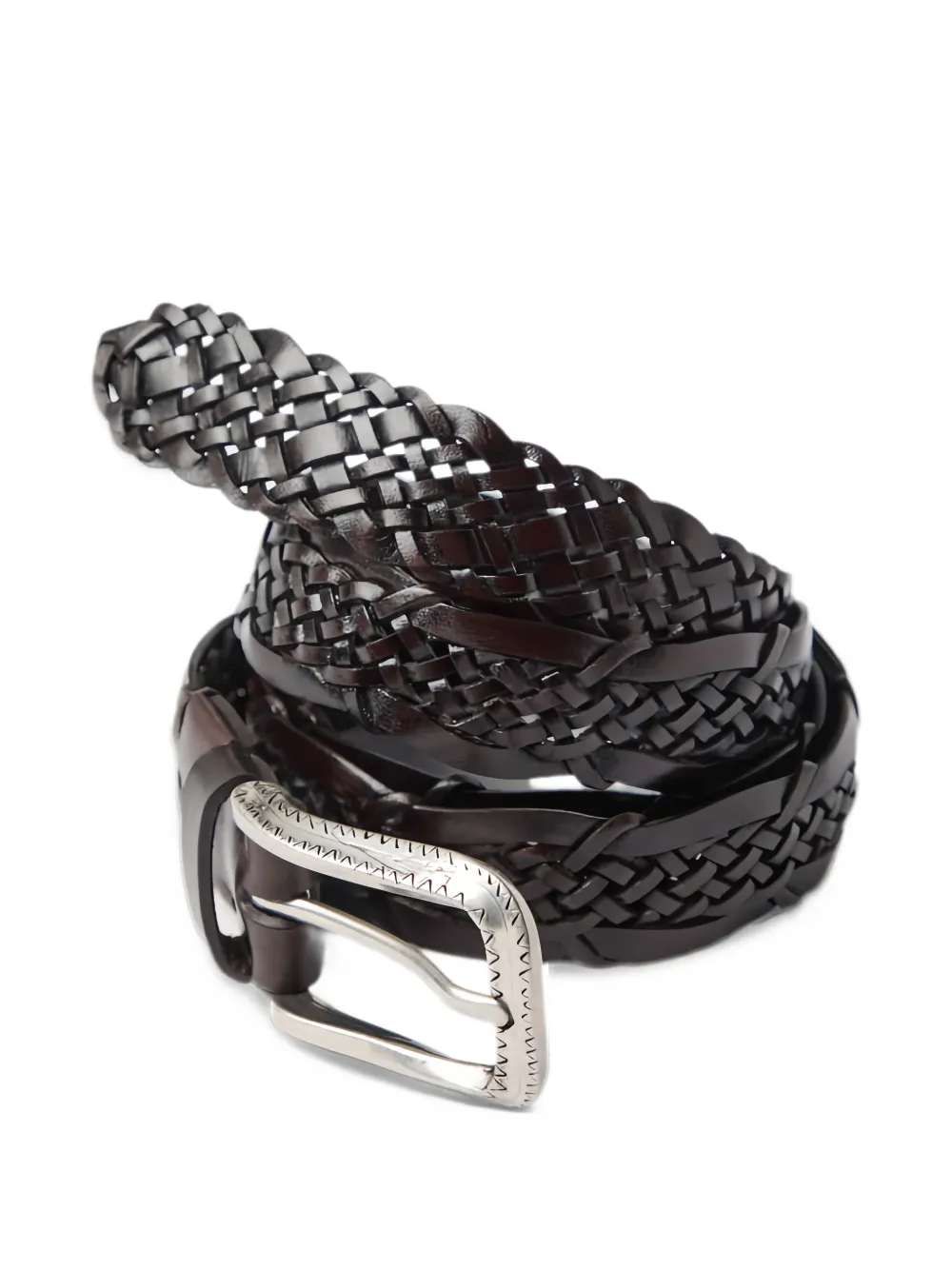 Brunello Cucinelli woven-leather belt Bruin