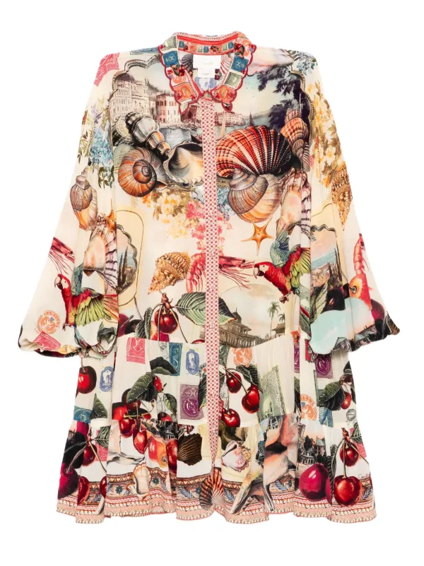 Camilla Notes From the Road Shirt Dress in Neutrals