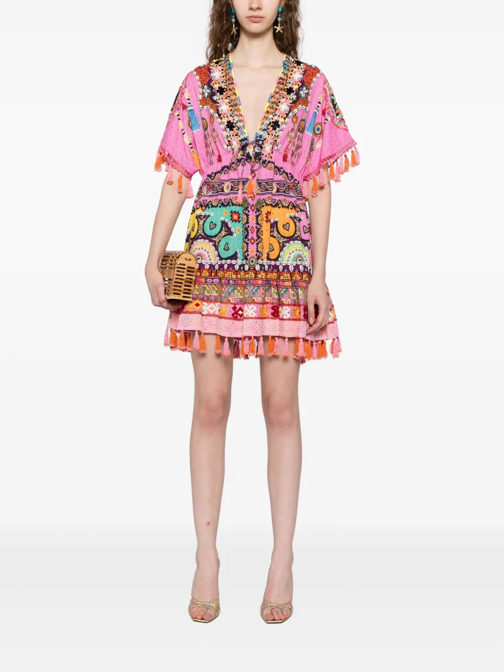 Camilla Patchwork Panorama jurk - Roze