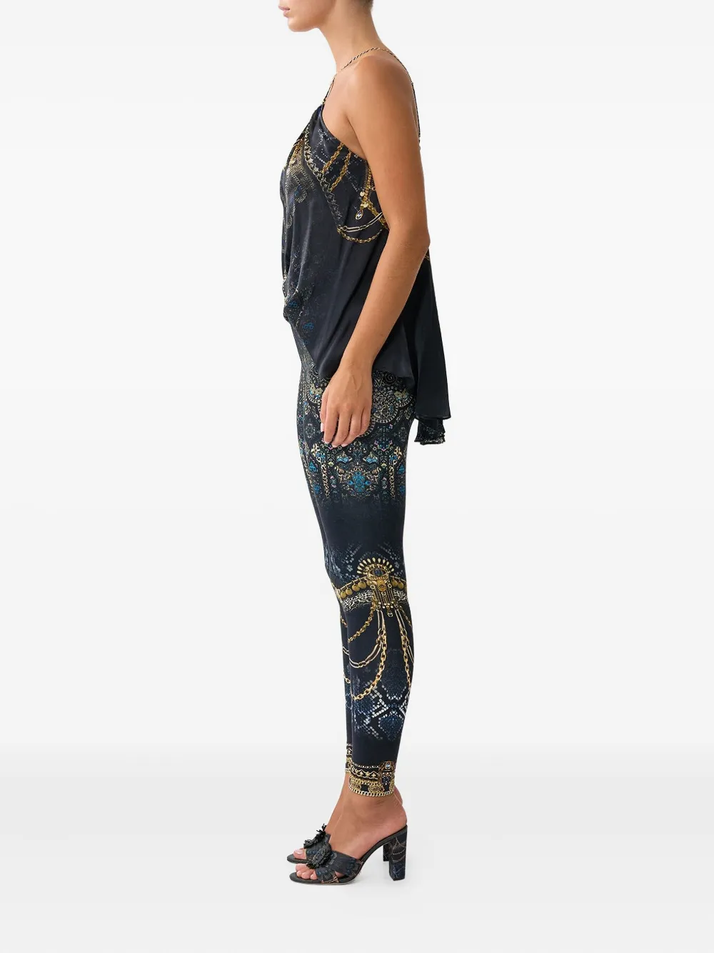 Camilla Song Of The Solstice-printed leggings - Zwart