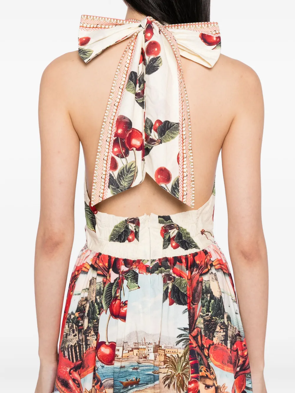 Camilla Notes From The Road Halter Dress In Multi