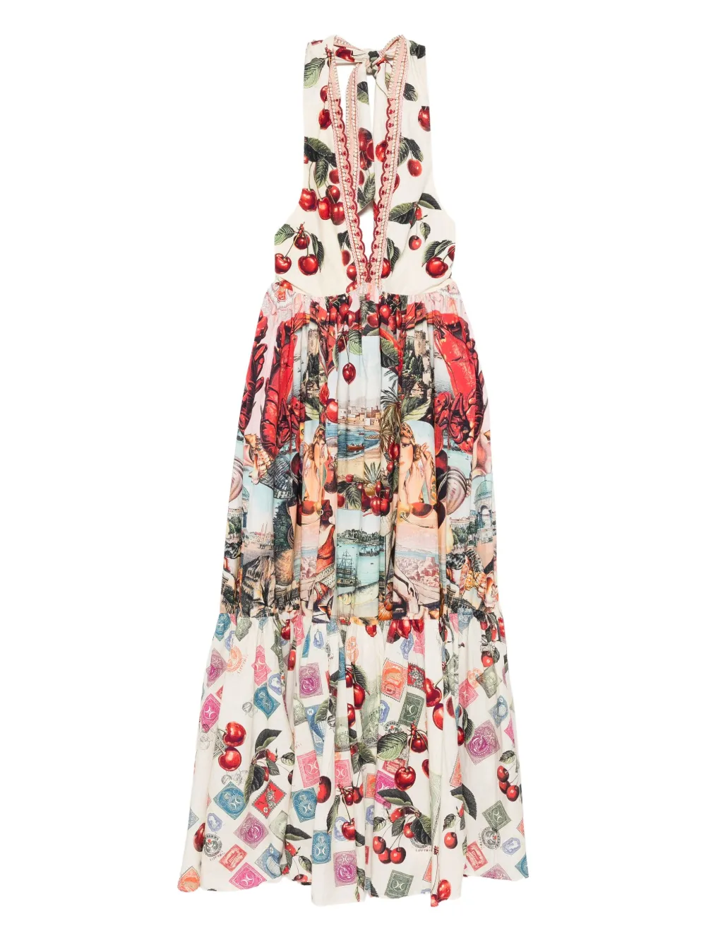 Camilla Notes From The Road Halter Dress In Multi