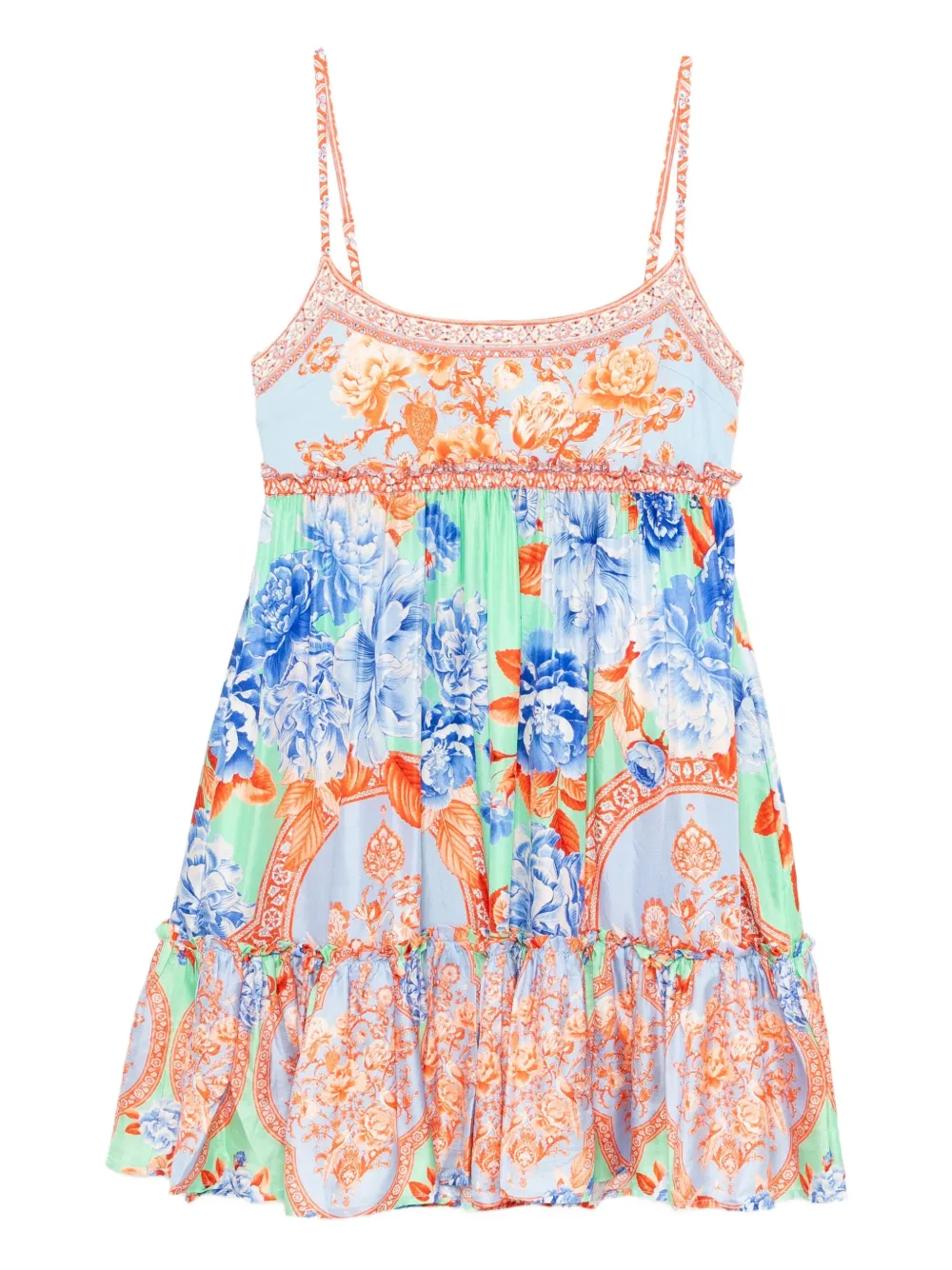 Camilla jersey bodice short dress - オレンジ Camilla jersey bodice short dress - オレンジ