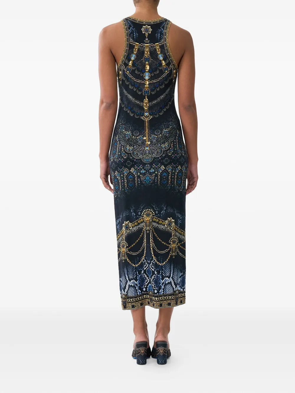 Camilla Jersey midi-jurk Blauw