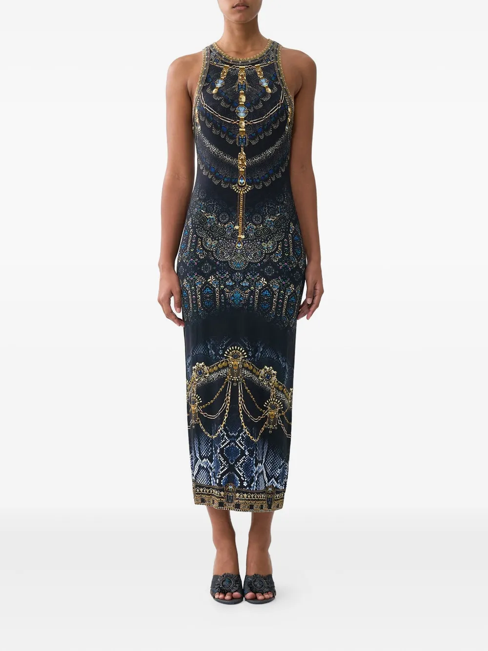 Camilla jersey tank midi dress - Blauw