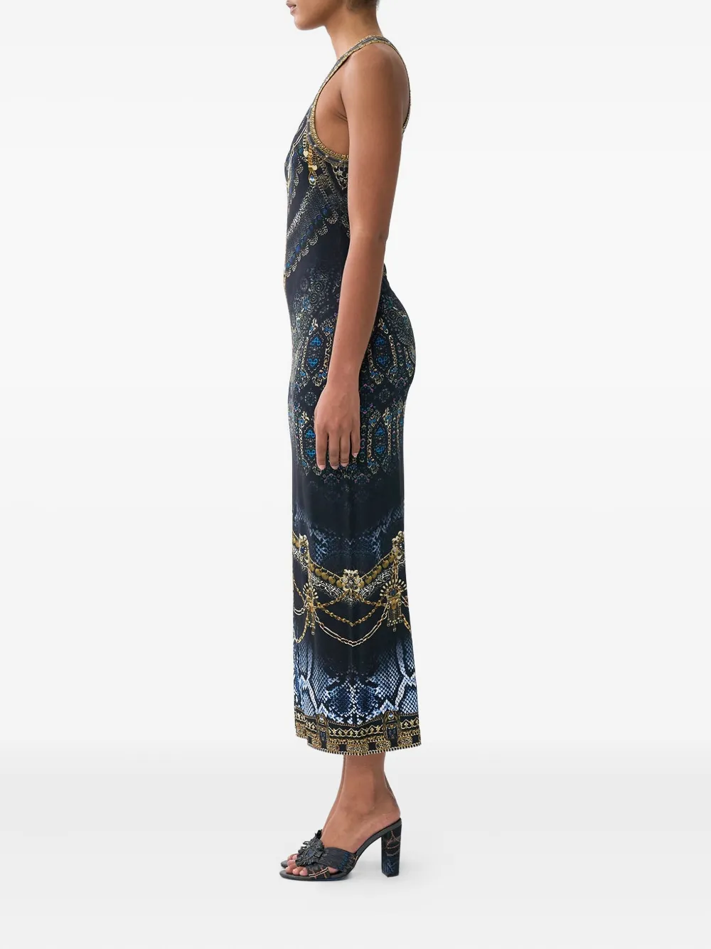 Camilla Jersey midi-jurk Blauw