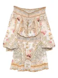 Camilla Ottoman Dynasty mini Dress - Neutrals