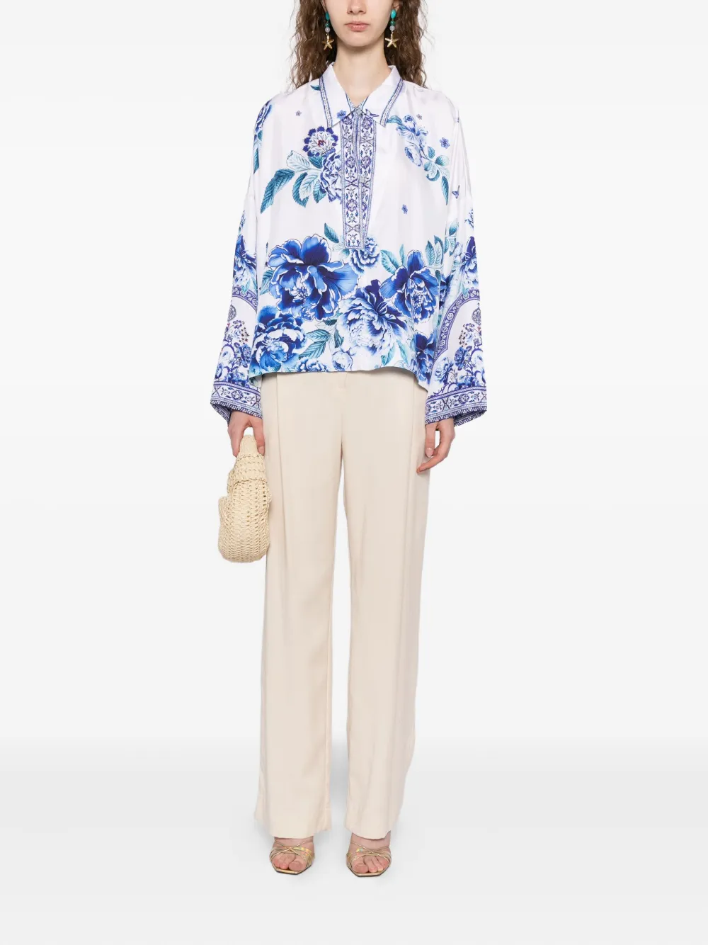 Camilla A Ceramic Garden blouse - Wit