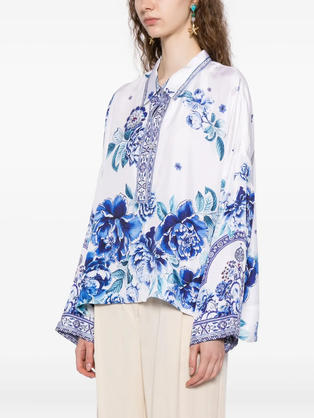 Camilla A Ceramic Garden blouse Wit