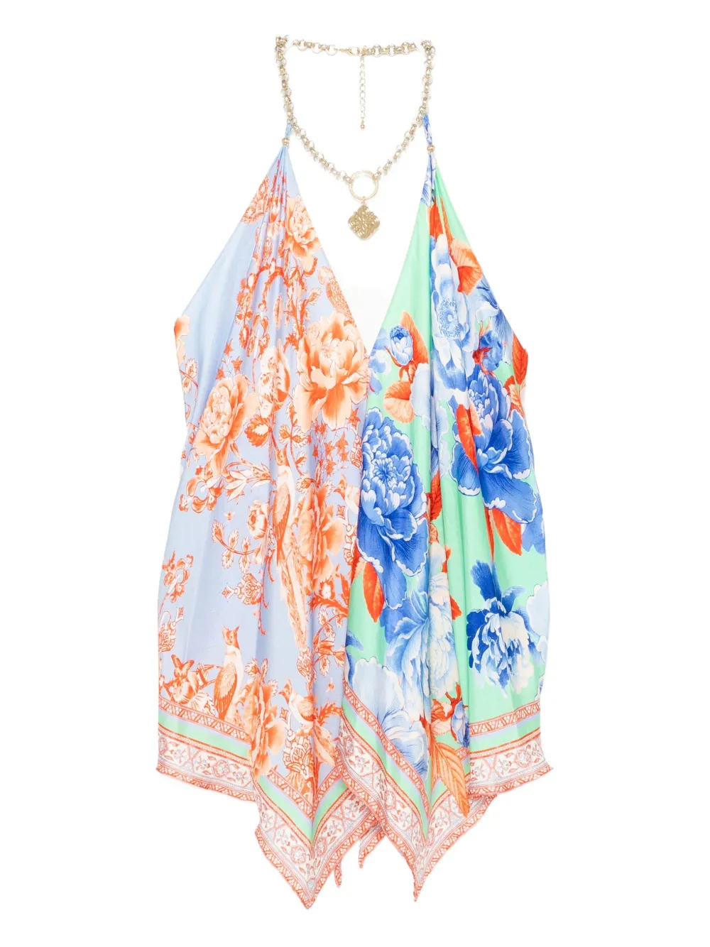 Camilla knotted scarf top - Blu