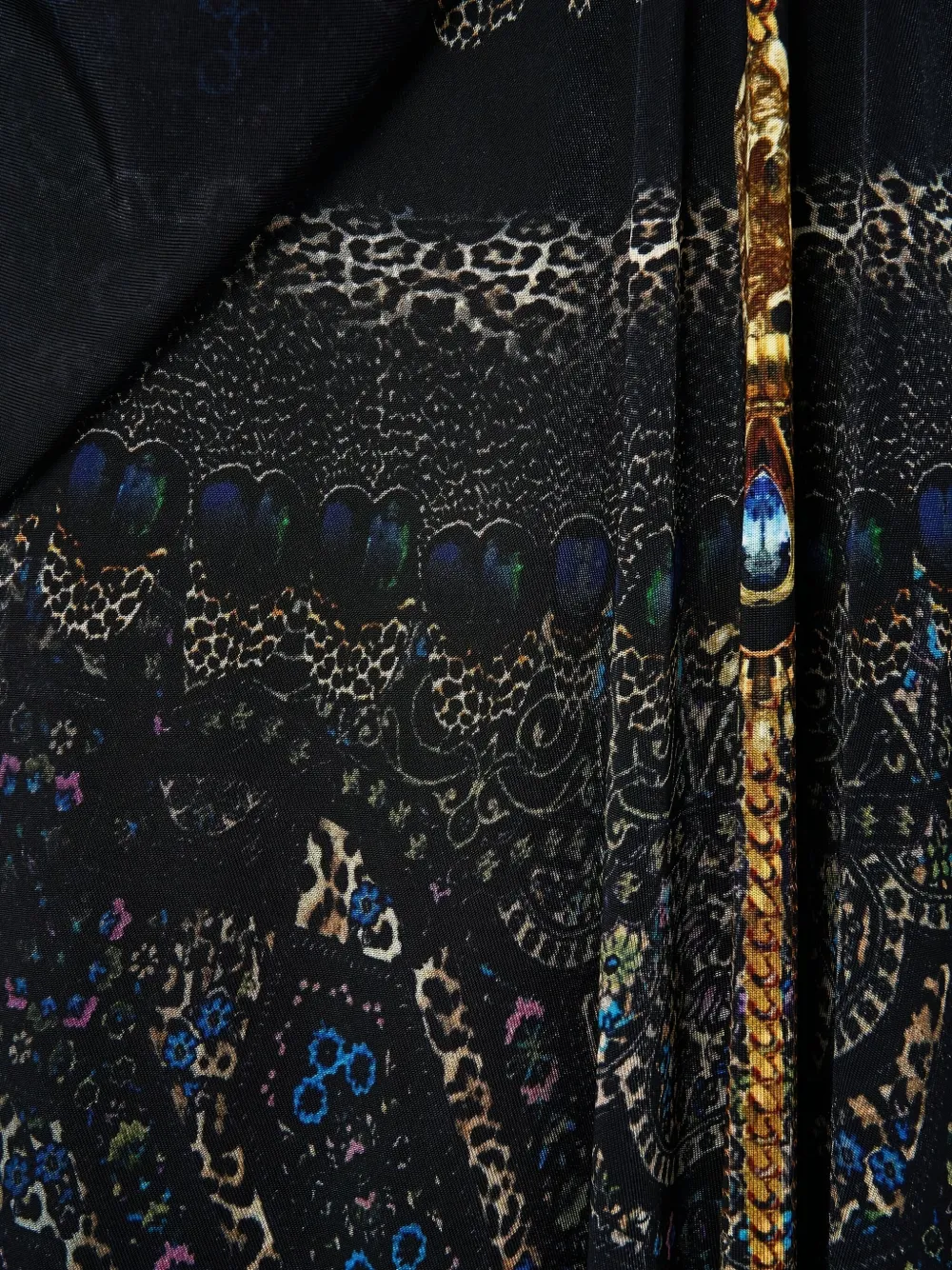 Camilla Jersey maxi-jurk met gesmockte voorkant Zwart