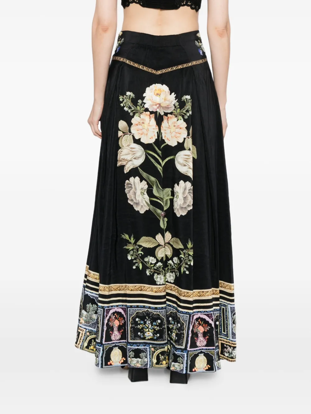 Camilla Ottoman Elegance Pleated Skirt in Blue, view 4