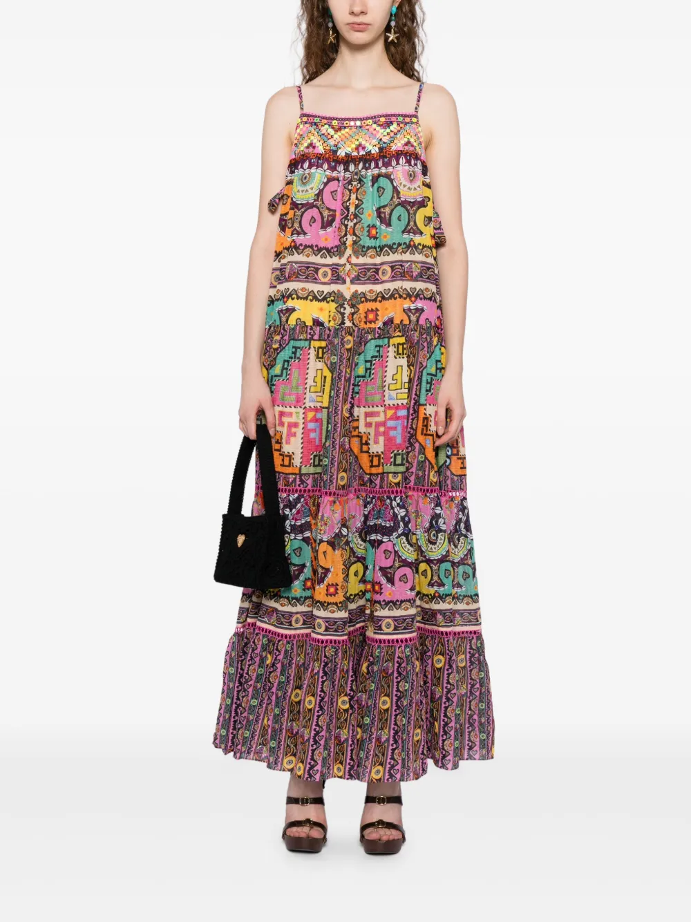 Camilla Patchwork Panorama jurk - Roze