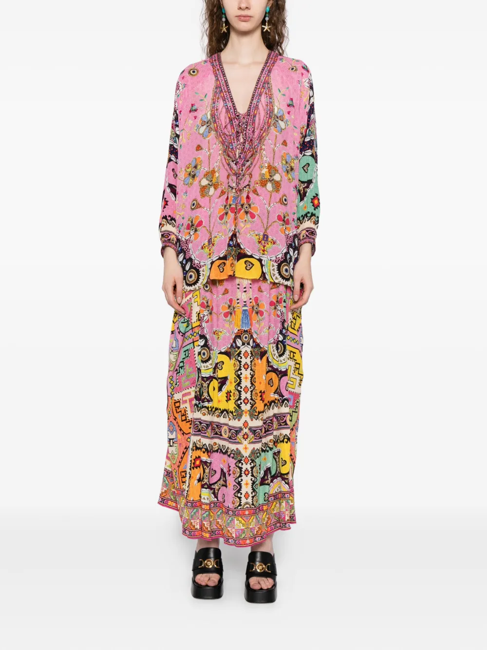 Camilla Patchwork Panorama blouse - Roze